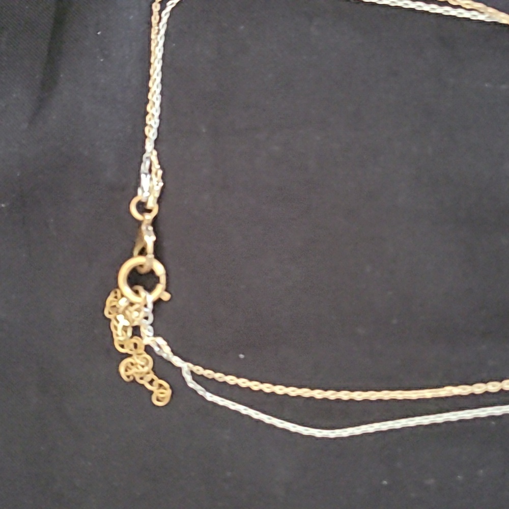Gold and Silver Key Pendant Necklace - Picture 3 of 3